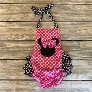 Custom made Minnie Mouse romper- 12 months